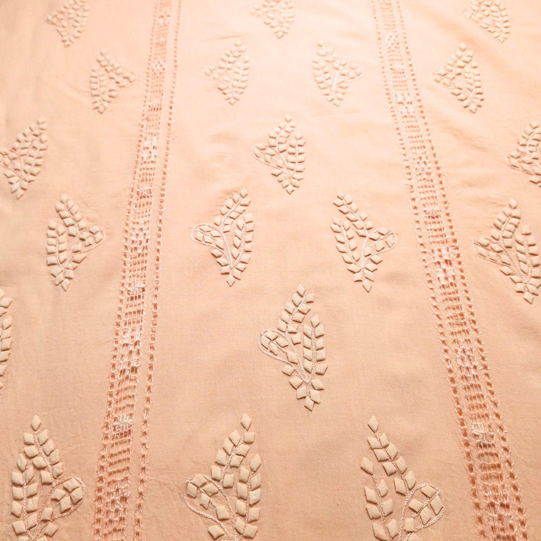 albaas | Tarkashi Applique on Lawn Shirt's Front and Sleeves Unstitched 1PC   | ALTAS-36560-PEACH