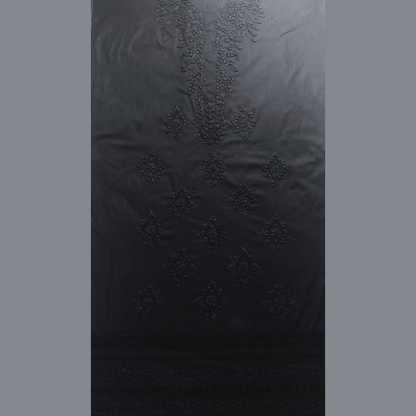 albaas | Tarkashi  Applique on Cotton Lawn Shirt's Front and Sleeves with Matching Plain Trousers - Unstitched 2PC Suit   | ALTAST-36531-BLACK