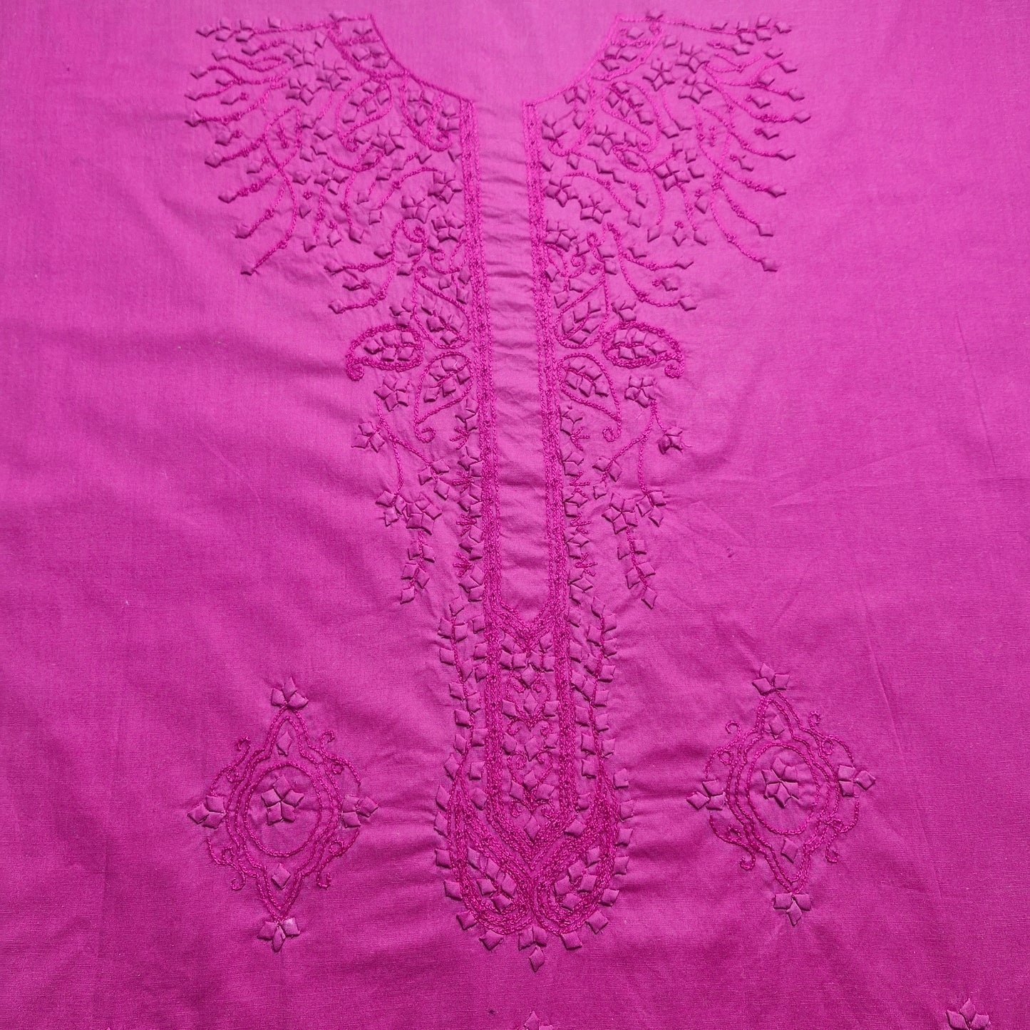 albaas | Tarkashi  Applique on Cotton Lawn Shirt's Front and Sleeves with Matching Plain Trousers - Unstitched 2PC Suit   | ALTAST-36531-PURPLE HEART