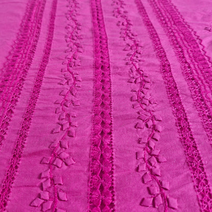 albaas | Tarkashi  Applique on Cotton Lawn Shirt's Front and Sleeves with Matching Plain Trousers - Unstitched 2PC Suit   | ALTAST-36531-PURPLE HEART