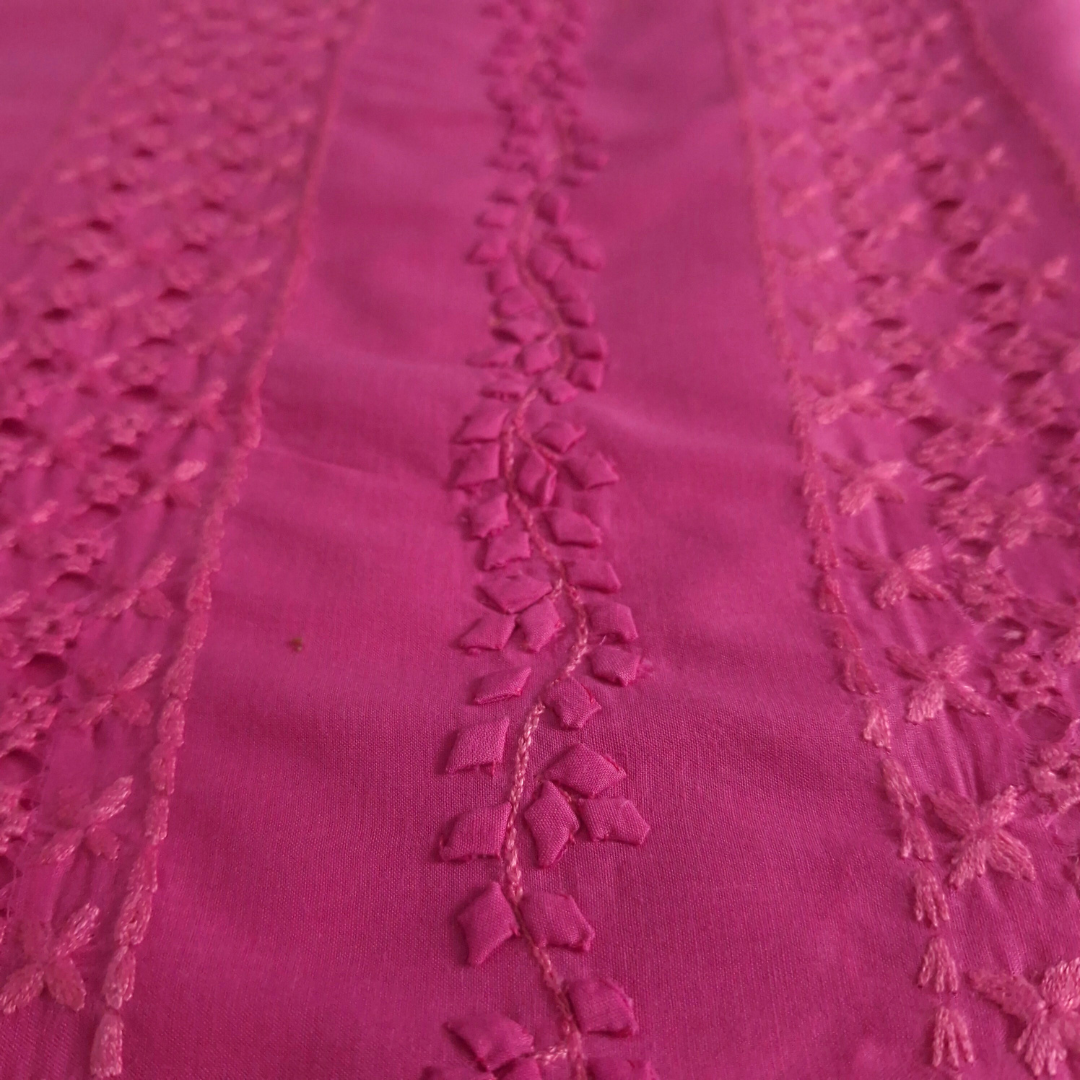 albaas | Tarkashi  Applique on Cotton Lawn Shirt's Front and Sleeves with Matching Plain Trousers - Unstitched 2PC Suit   | ALTAST-36532-BUBBLEGUM