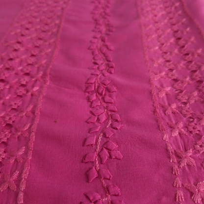 albaas | Tarkashi  Applique on Cotton Lawn Shirt's Front and Sleeves with Matching Plain Trousers - Unstitched 2PC Suit   | ALTAST-36532-BUBBLEGUM