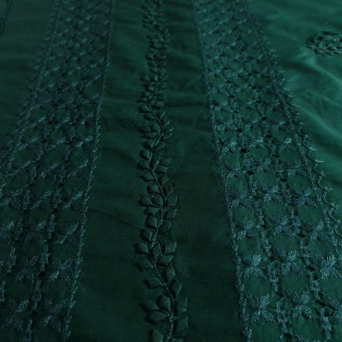 albaas | Tarkashi  Applique on Cotton Lawn Shirt's Front and Sleeves with Matching Plain Trousers - Unstitched 2PC Suit   | ALTAST-36532-GUNMETAL