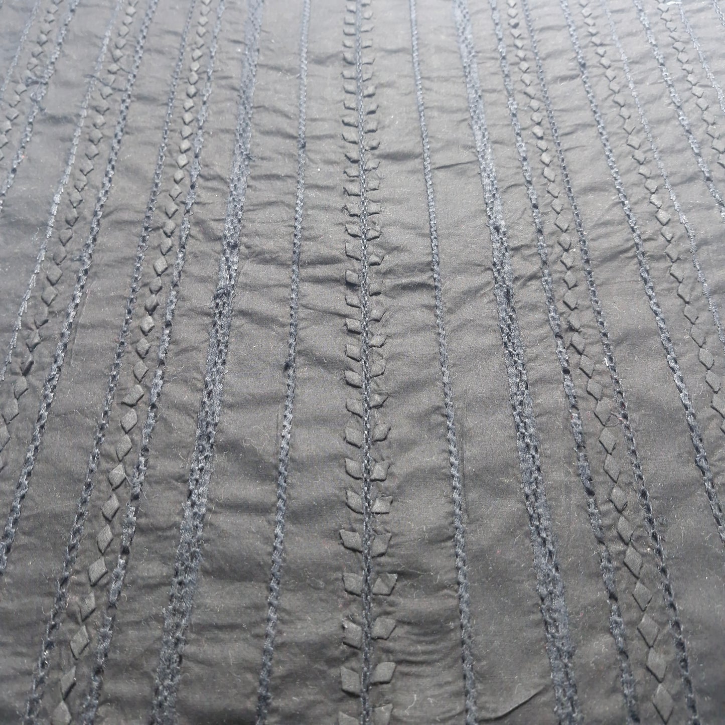 albaas | Tarkashi Applique on Cotton Lawn Shirt's Front and Sleeves with Matching Plain Trousers - Unstitched 2PC Suit   | ALTAST-36534-EERIE BLACK