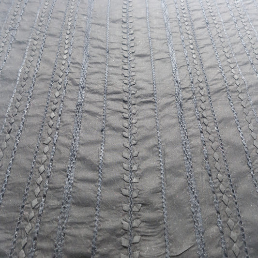 albaas | Tarkashi Applique on Cotton Lawn Shirt's Front and Sleeves with Matching Plain Trousers - Unstitched 2PC Suit   | ALTAST-36534-EERIE BLACK