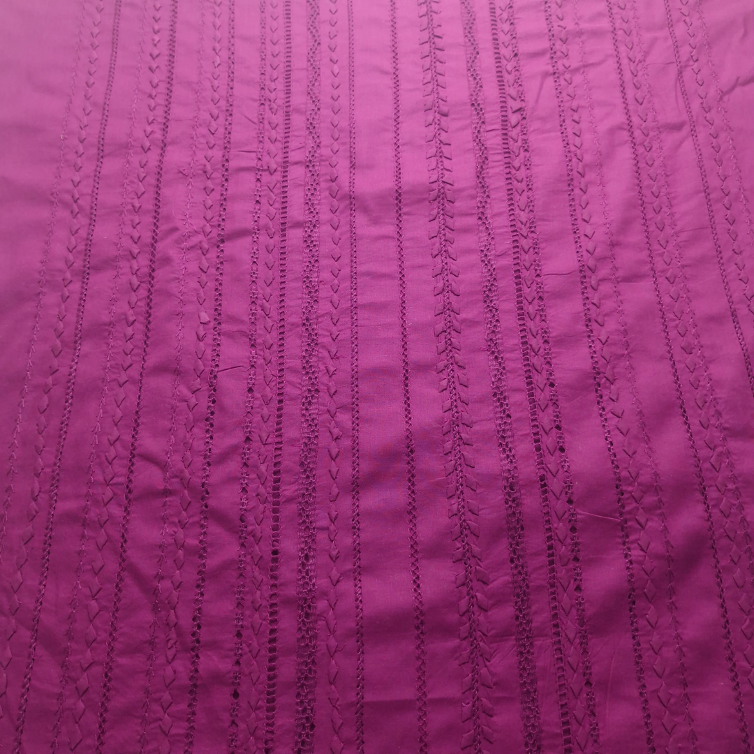 albaas | Tarkashi  Applique on Cotton Lawn Shirt's Front and Sleeves with Matching Plain Trousers - Unstitched 2PC Suit   | ALTAST-36534-PURPLEISH