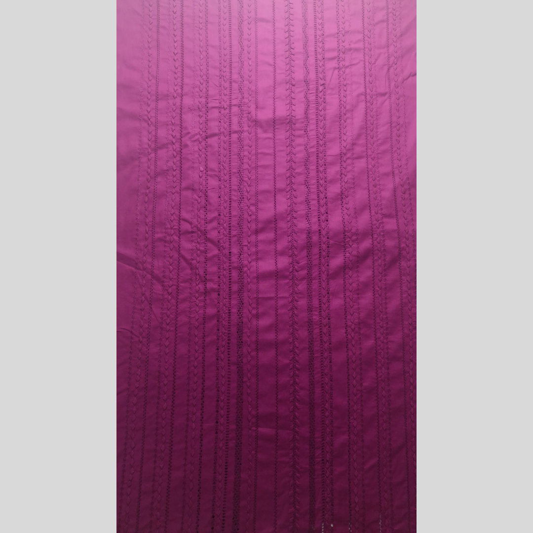 albaas | Tarkashi  Applique on Cotton Lawn Shirt's Front and Sleeves with Matching Plain Trousers - Unstitched 2PC Suit   | ALTAST-36534-PURPLEISH