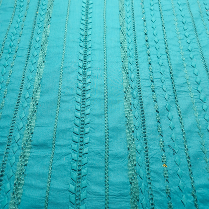 albaas | Tarkashi  Applique on Cotton Lawn Shirt's Front and Sleeves - Unstitched   | ALTAS-36534-TEAL