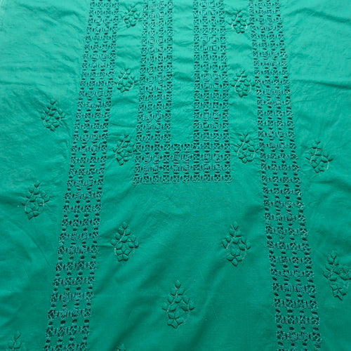 albaas | Tarkashi  Applique on Cotton Lawn Shirt's Front and Sleeves with Matching Plain Trousers - Unstitched 2PC Suit   | ALTAST-36535-GREENISH TEAL