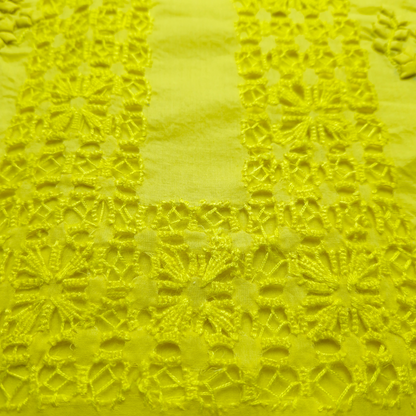 albaas | Tarkashi  Applique on Cotton Lawn Shirt's Front and Sleeves with Matching Plain Trousers - Unstitched 2PC Suit   | ALTAST-36535-LEMON YELLOW