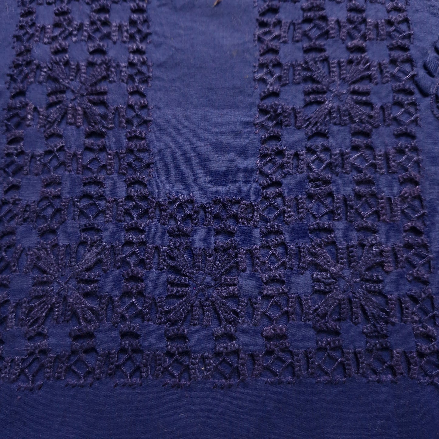 albaas | Tarkashi Applique on Cotton Lawn Shirt's Front and Sleeves with Matching Plain Trousers - Unstitched 2PC Suit   | ALTAST-36535-NAVY BLUE