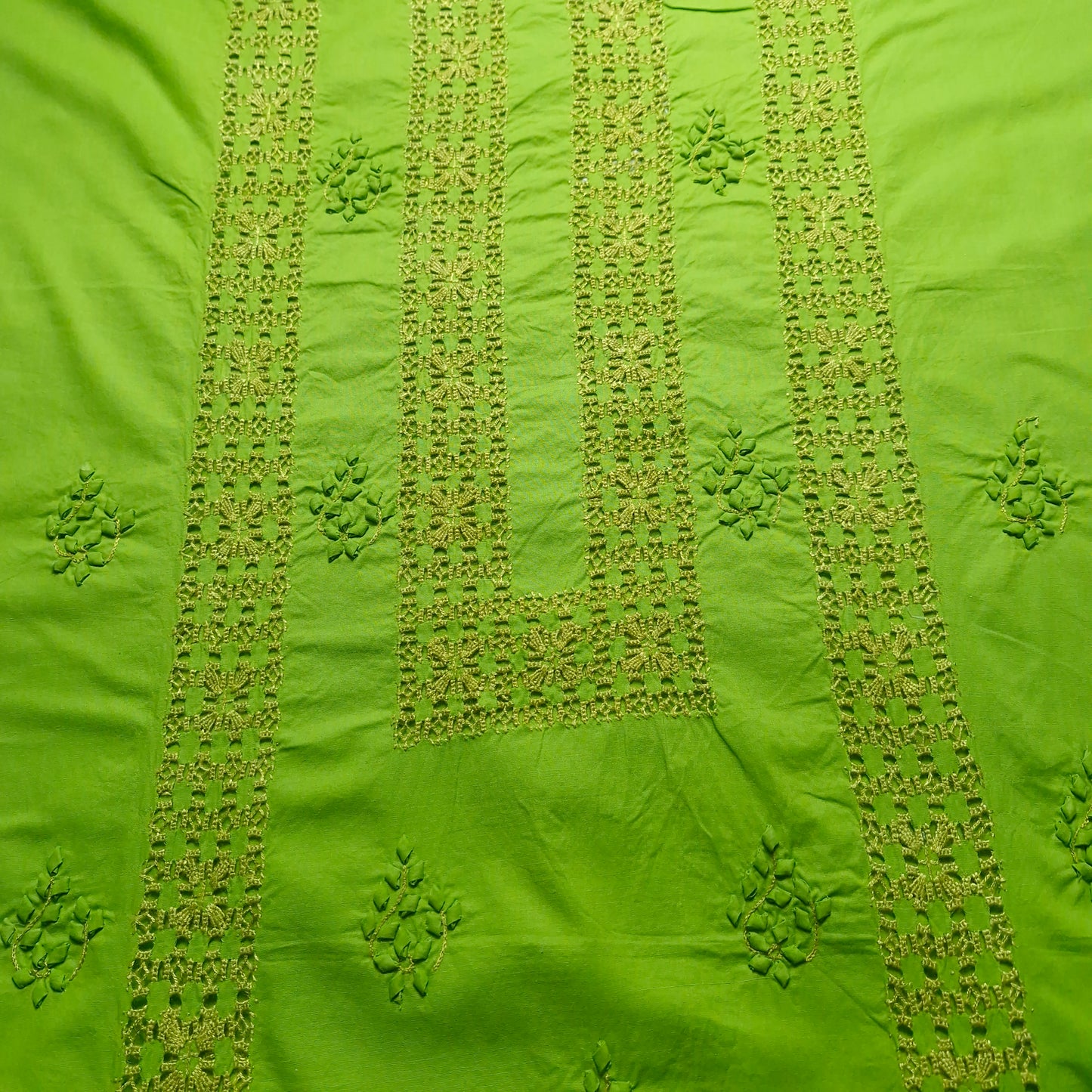 albaas | Tarkashi  Applique on Cotton Lawn Shirt's Front and Sleeves - Unstitched 1 PC | ALTAS-36535-SLIME GREEN