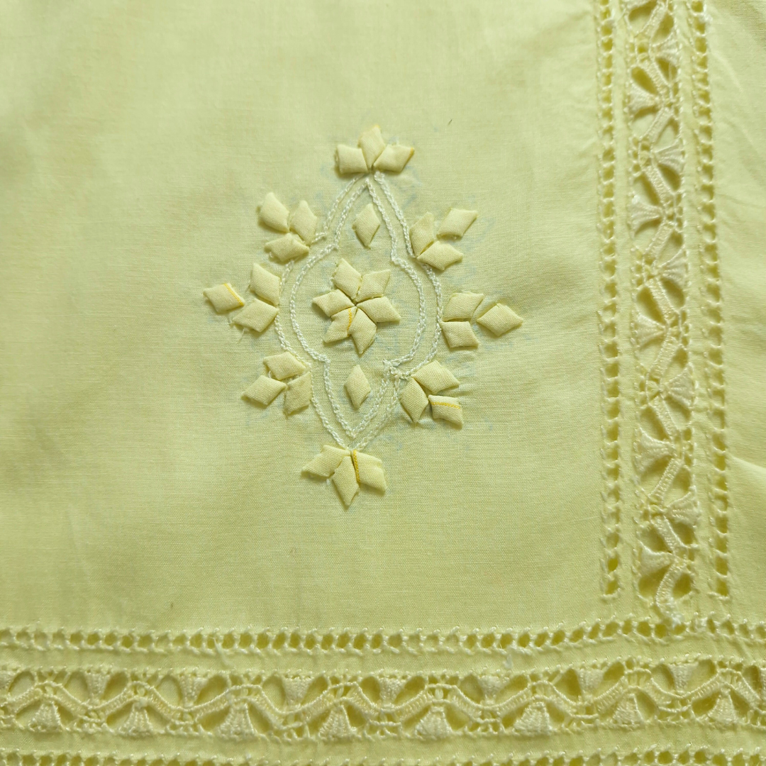 albaas | Tarkashi Applique on Cotton Lawn Shirt's Front and Sleeves | ALTAS-36537-SUNNY