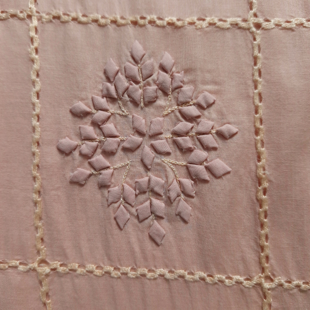 albaas | Tarkashi  Applique on Cotton Lawn Shirt's Front and Sleeves - Unstitched  | ALTAS-36538-APRICOT