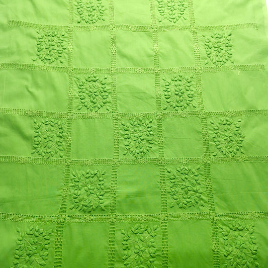 albaas | Tarkashi  Applique on Cotton Lawn Shirt's Front and Sleeves with Matching Plain Trousers - Unstitched 2PC Suit   | ALTAST-36538-NEON GREEN