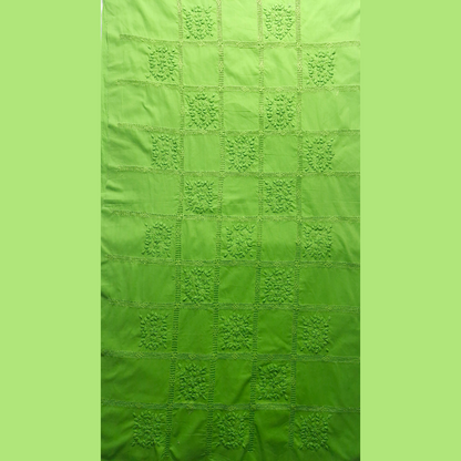 albaas | Tarkashi  Applique on Cotton Lawn Shirt's Front and Sleeves with Matching Plain Trousers - Unstitched 2PC Suit   | ALTAST-36538-NEON GREEN