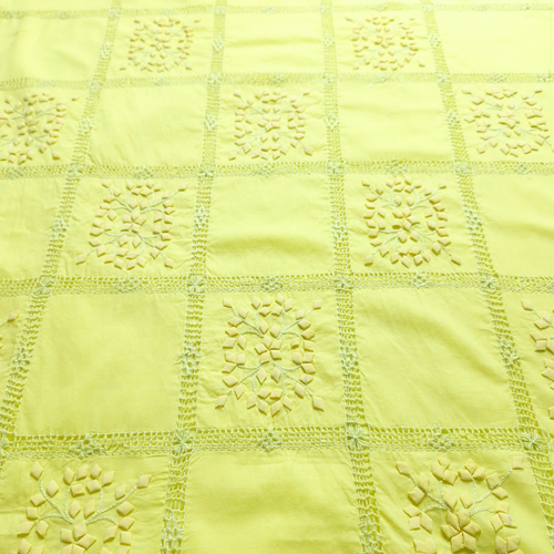 albaas | Tarkashi  Applique on Cotton Lawn Shirt's Front and Sleeves with Matching Plain Trousers - Unstitched 2PC Suit   | ALTAST-36538-PASTEL YELLOW