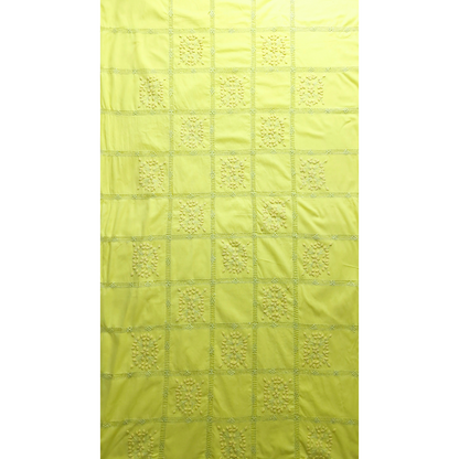 albaas | Tarkashi  Applique on Cotton Lawn Shirt's Front and Sleeves with Matching Plain Trousers - Unstitched 2PC Suit   | ALTAST-36538-PASTEL YELLOW