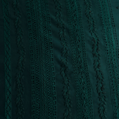 albaas | Tarkashi  Applique on Cotton Lawn Shirt's Front and Sleeves with Matching Plain Trousers - Unstitched 2PC Suit   | ALTAST-36539-BLUEISH GREEN