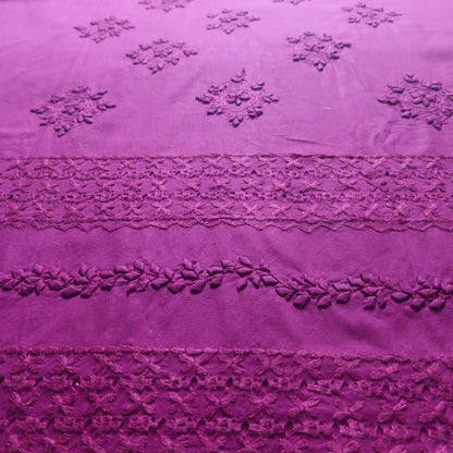albaas | Tarkashi Applique on Cotton Lawn Shirt's Front and Sleeves with Matching Plain Trousers - Unstitched 2PC Suit   | ALTAST-36540-TRADITIONAL ROSE