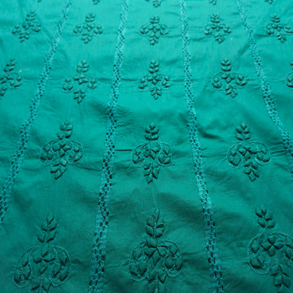 albaas | Tarkashi  Applique on Cotton Lawn Shirt's Front and Sleeves with Matching Plain Trousers - Unstitched 2PC Suit   | ALTAST-36541-SEA GREEN