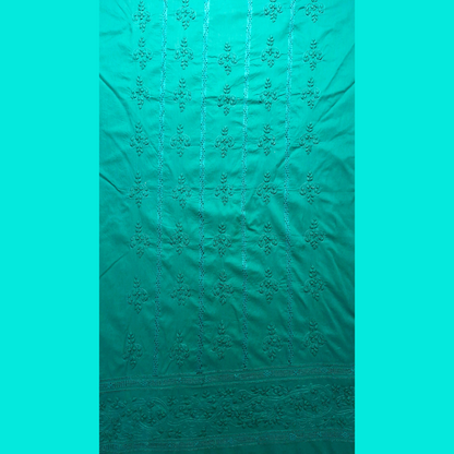 albaas | Tarkashi  Applique on Cotton Lawn Shirt's Front and Sleeves with Matching Plain Trousers - Unstitched 2PC Suit   | ALTAST-36541-SEA GREEN