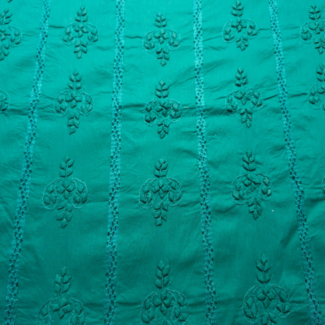 albaas | Tarkashi  Applique on Cotton Lawn Shirt's Front and Sleeves with Matching Plain Trousers - Unstitched 2PC Suit   | ALTAST-36541-SEA GREEN