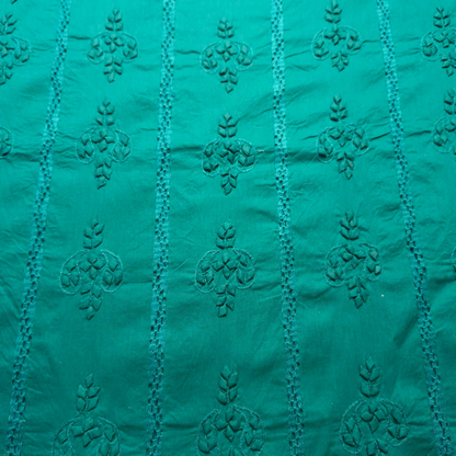 albaas | Tarkashi  Applique on Cotton Lawn Shirt's Front and Sleeves with Matching Plain Trousers - Unstitched 2PC Suit   | ALTAST-36541-SEA GREEN