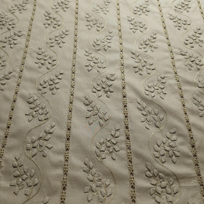 albaas | Tarkashi  Applique on Cotton Lawn Shirt's Front and Sleeves with Matching Plain Trousers - Unstitched 2PC Suit   | ALTAST-36543-KHAKI