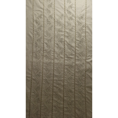 albaas | Tarkashi  Applique on Cotton Lawn Shirt's Front and Sleeves with Matching Plain Trousers - Unstitched 2PC Suit   | ALTAST-36543-KHAKI