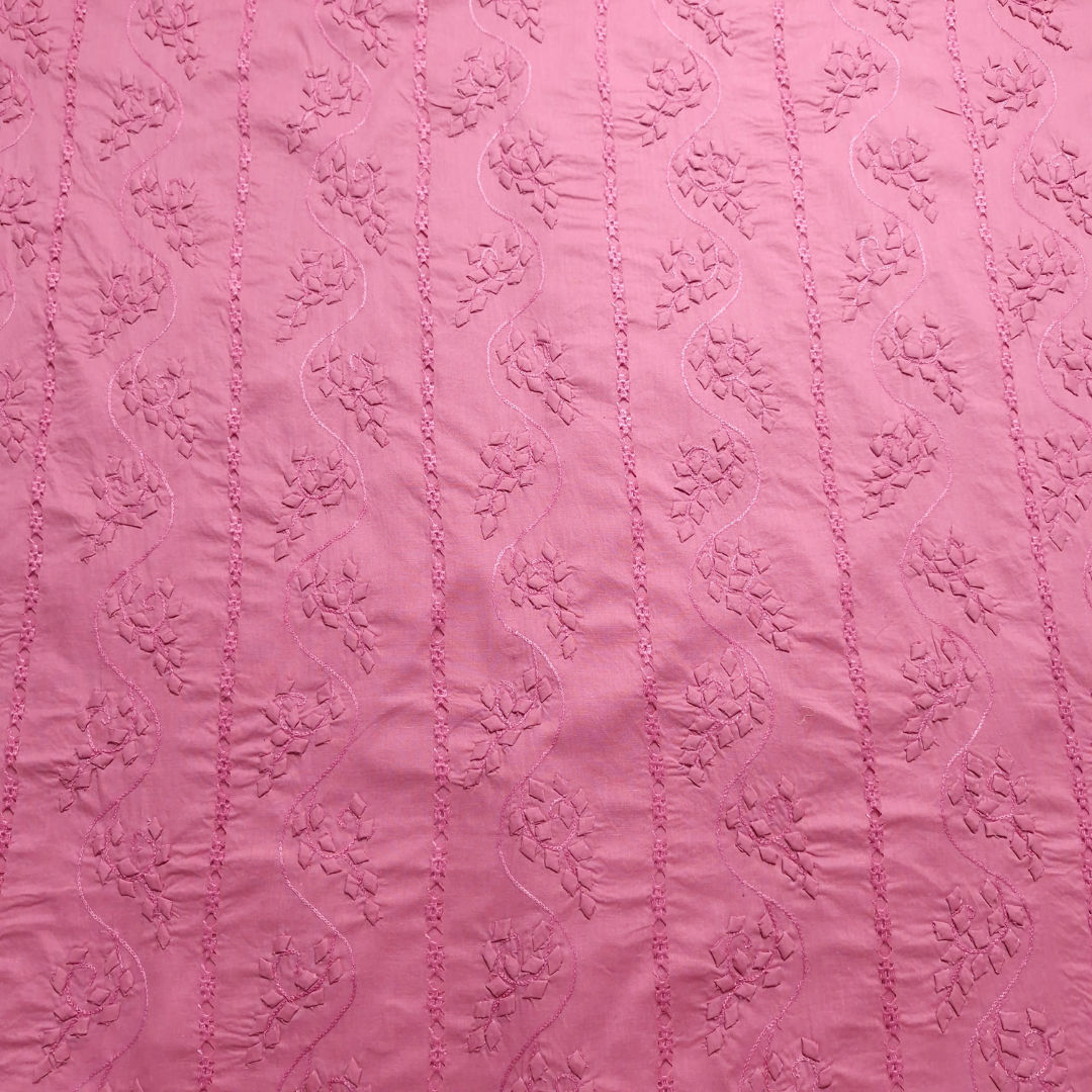 albaas | Tarkashi  Applique on Cotton Lawn Shirt's Front and Sleeves with Matching Plain Trousers - Unstitched 2PC Suit   | ALTAST-36543-OPERA MAUVE