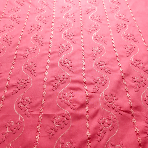 albaas | Tarkashi  Applique on Cotton Lawn Shirt's Front and Sleeves with Matching Plain Trousers - Unstitched 2PC Suit   | ALTAST-36543-WATERMELON