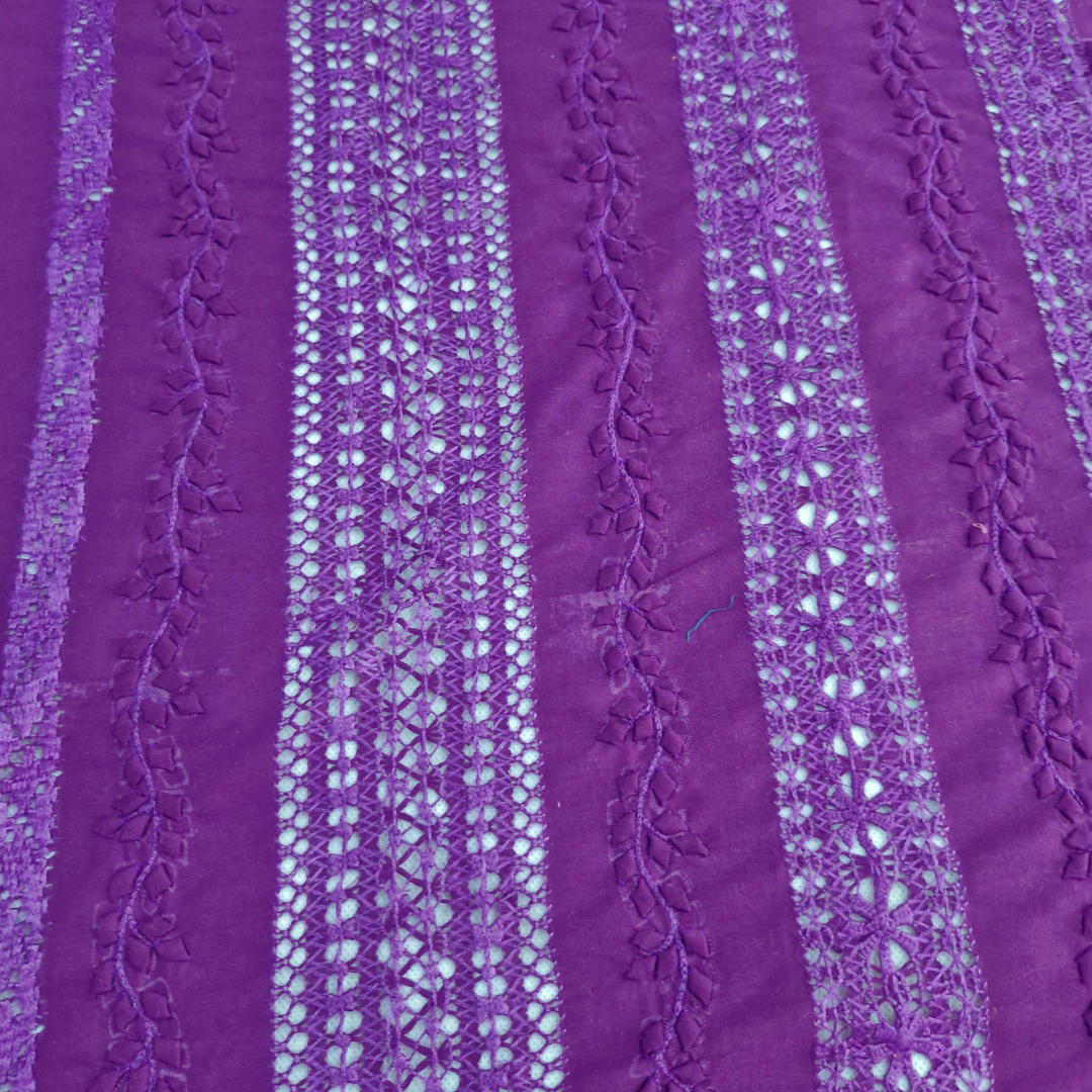 albaas | Tarkashi  Applique on Cotton Lawn Shirt's Front and Sleeves with Matching Plain Trousers - Unstitched 2PC Suit   | ALTAST-36544-PLUM
