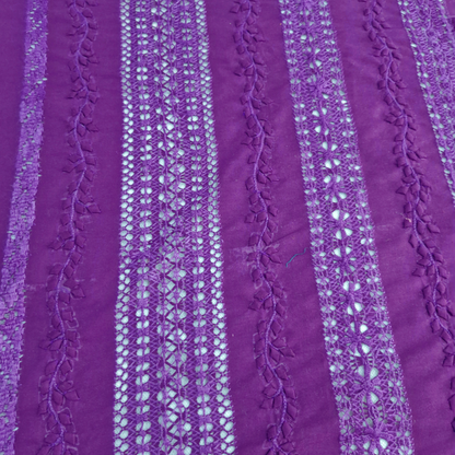 albaas | Tarkashi  Applique on Cotton Lawn Shirt's Front and Sleeves with Matching Plain Trousers - Unstitched 2PC Suit   | ALTAST-36544-PLUM
