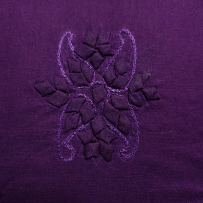 albaas | Tarkashi  Applique on Cotton Lawn Shirt's Front and Sleeves with Matching Plain Trousers - Unstitched 2PC Suit   | ALTAST-36544A-PLUM