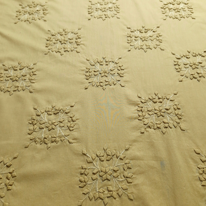 albaas | Tarkashi  Applique on Cotton Lawn Shirt's Front and Sleeves with Matching Plain Trousers - Unstitched 2PC Suit   | ALTAST-36545-KHAKI