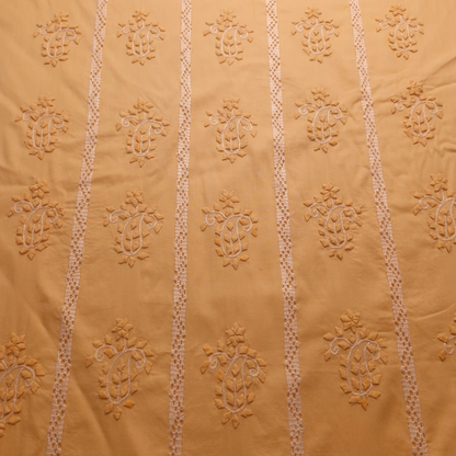 albaas | Tarkashi  Applique on Cotton Lawn Shirt's Front and Sleeves with Matching Plain Trousers - Unstitched 2PC Suit   | ALTAST-36547-APRICOT