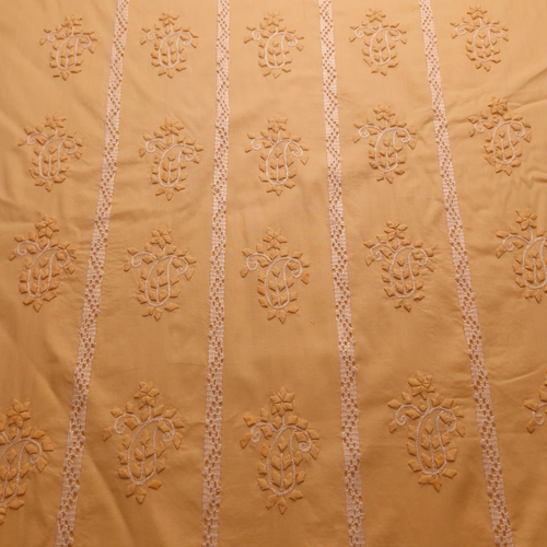 albaas | Tarkashi  Applique on Cotton Lawn Shirt's Front and Sleeves with Matching Plain Trousers - Unstitched 2PC Suit   | ALTAST-36547-APRICOT