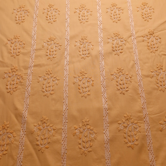 albaas | Tarkashi  Applique on Cotton Lawn Shirt's Front and Sleeves with Matching Plain Trousers - Unstitched 2PC Suit   | ALTAST-36547-APRICOT