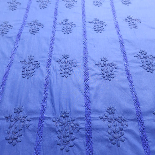 albaas | Tarkashi Applique on Cotton Lawn Shirt's Front and Sleeves with Matching Plain Trousers - Unstitched 2PC Suit   | ALTAST-36547-CELADON BLUE