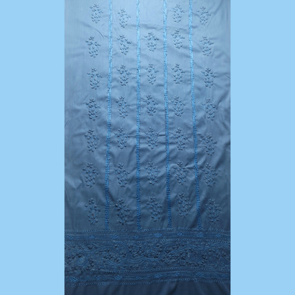 albaas | Tarkashi  Applique on Cotton Lawn Shirt's Front and Sleeves with Matching Plain Trousers - Unstitched 2PC Suit   | ALTAST-36547-MIDNIGHT GREEN