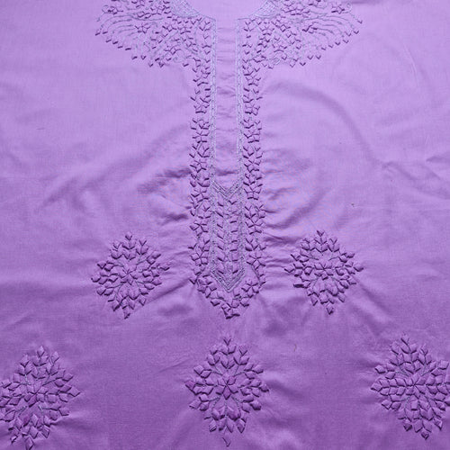 albaas | Tarkashi Applique on Cotton Lawn Shirt's Front and Sleeves with Matching Plain Trousers - Unstitched 2PC Suit   | ALTAST-36548-LIGHT ORCHID