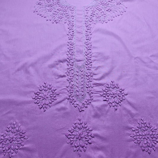 albaas | Tarkashi Applique on Cotton Lawn Shirt's Front and Sleeves with Matching Plain Trousers - Unstitched 2PC Suit   | ALTAST-36548-LIGHT ORCHID