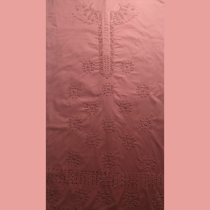 albaas | Tarkashi  Applique on Cotton Lawn Shirt's Front and Sleeves with Matching Plain Trousers - Unstitched 2PC Suit   | ALTAST-36548-ROSE BUD