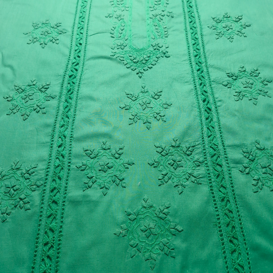 albaas | Tarkashi  Applique on Cotton Lawn Shirt's Front and Sleeves - Unstitched | ALTAS-36551-GO GREEN