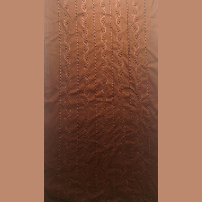 albaas | Tarkashi  Applique on Cotton Lawn Shirt's Front and Sleeves with Matching Plain Trousers - Unstitched 2PC Suit   | ALTAST-36552-RUSSET