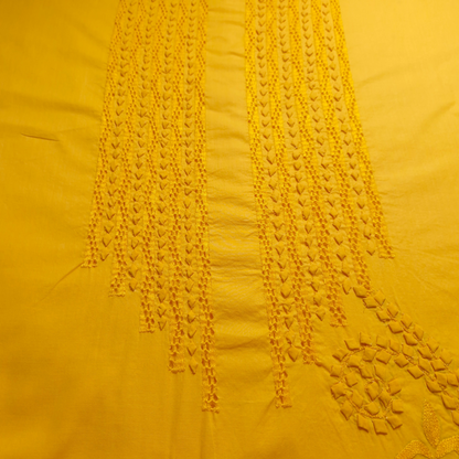 albaas | Tarkashi  Applique on Cotton Lawn Shirt's Front and Sleeves  | ALTAS-36553-DARK TANGERINE