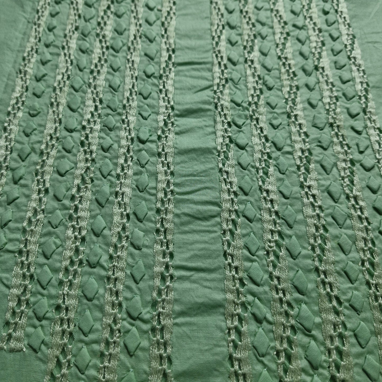 albaas | Tarkashi  Applique on Cotton Lawn Shirt's Front and Sleeves with Matching Plain Trousers - Unstitched 2PC Suit   | ALTAST-36553-GUM LEAF