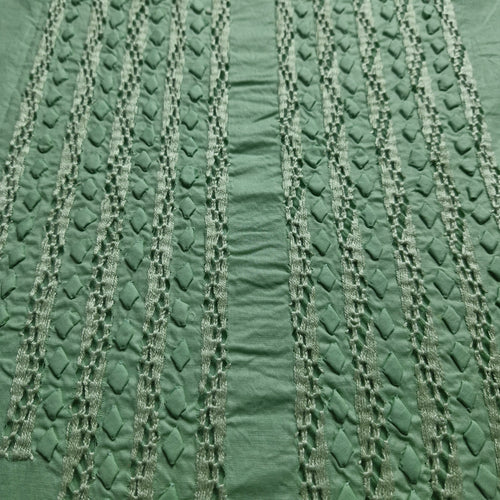 albaas | Tarkashi  Applique on Cotton Lawn Shirt's Front and Sleeves with Matching Plain Trousers - Unstitched 2PC Suit   | ALTAST-36553-GUM LEAF