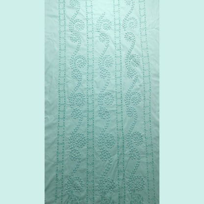 albaas | Tarkashi  Applique on Cotton Lawn Shirt's Front and Sleeves with Matching Plain Trousers - Unstitched 2PC Suit   | ALTAST-36554-AQUA